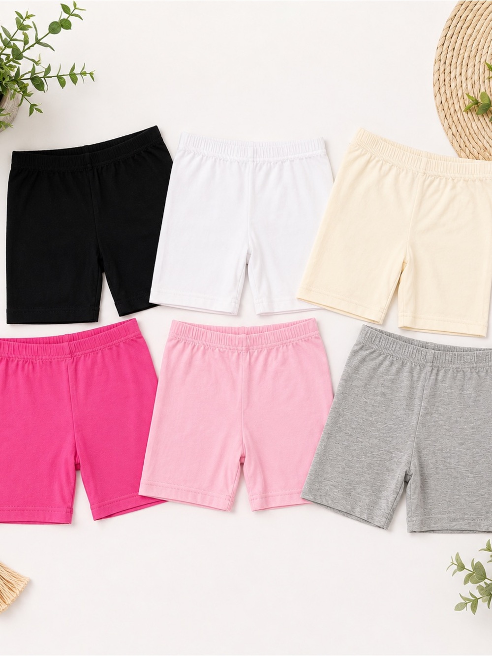 Girls Size 130 Bike Shorts Under Dress Shorts 6 Pair Bundle